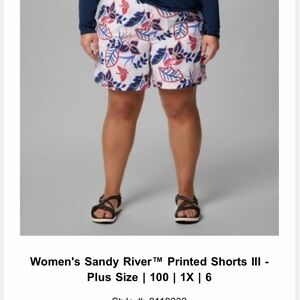 Columbia Women's Shorts with Red and Blue Leaf Pattern